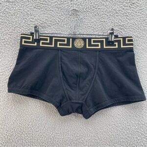 Versace Gianni Men Boxer Brief 4 Black Underwear Logo Made In Italy